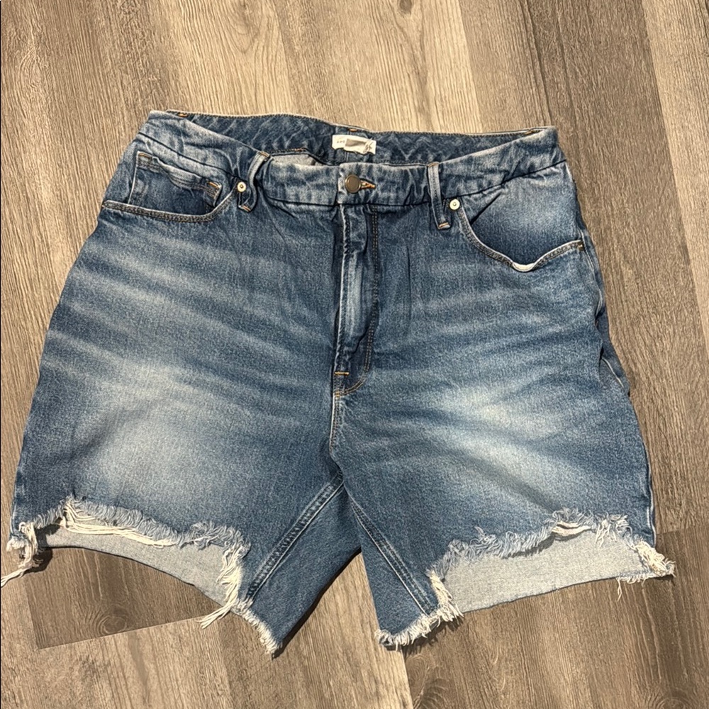 Good American Distressed Blue Jean Shorts
